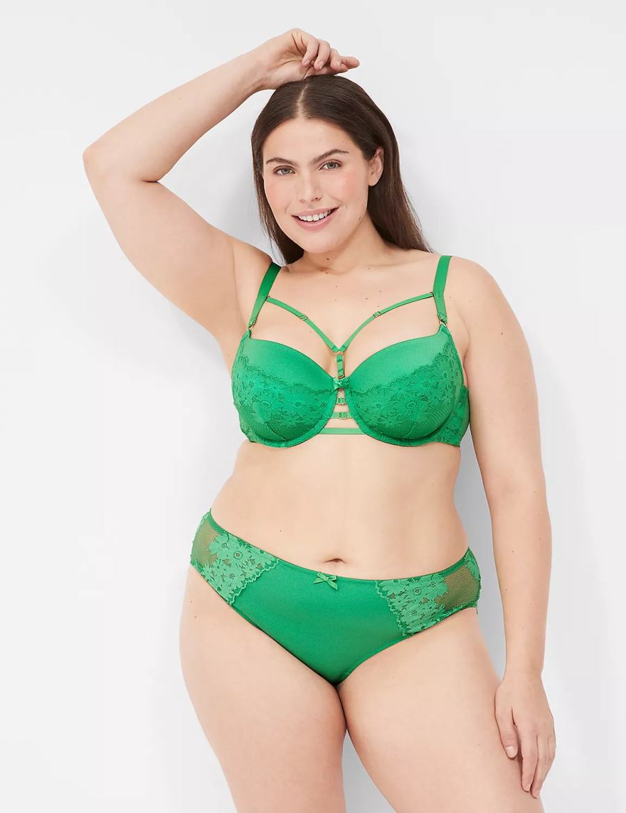 Women Lane Bryant Fishnet Lace Cheeky Panty Green | CKK3920CV