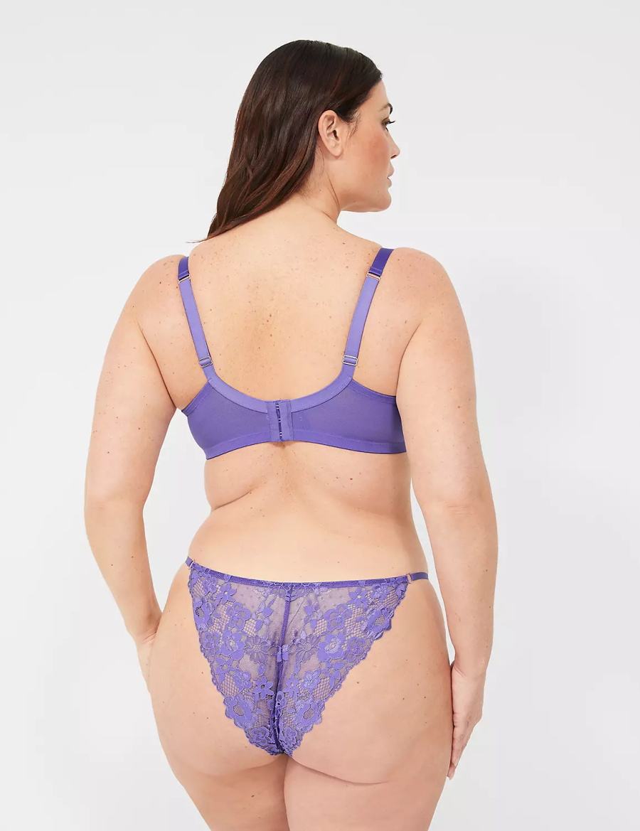 Women Lane Bryant French Balconette Bra Purple Multicolor | HTN641WA