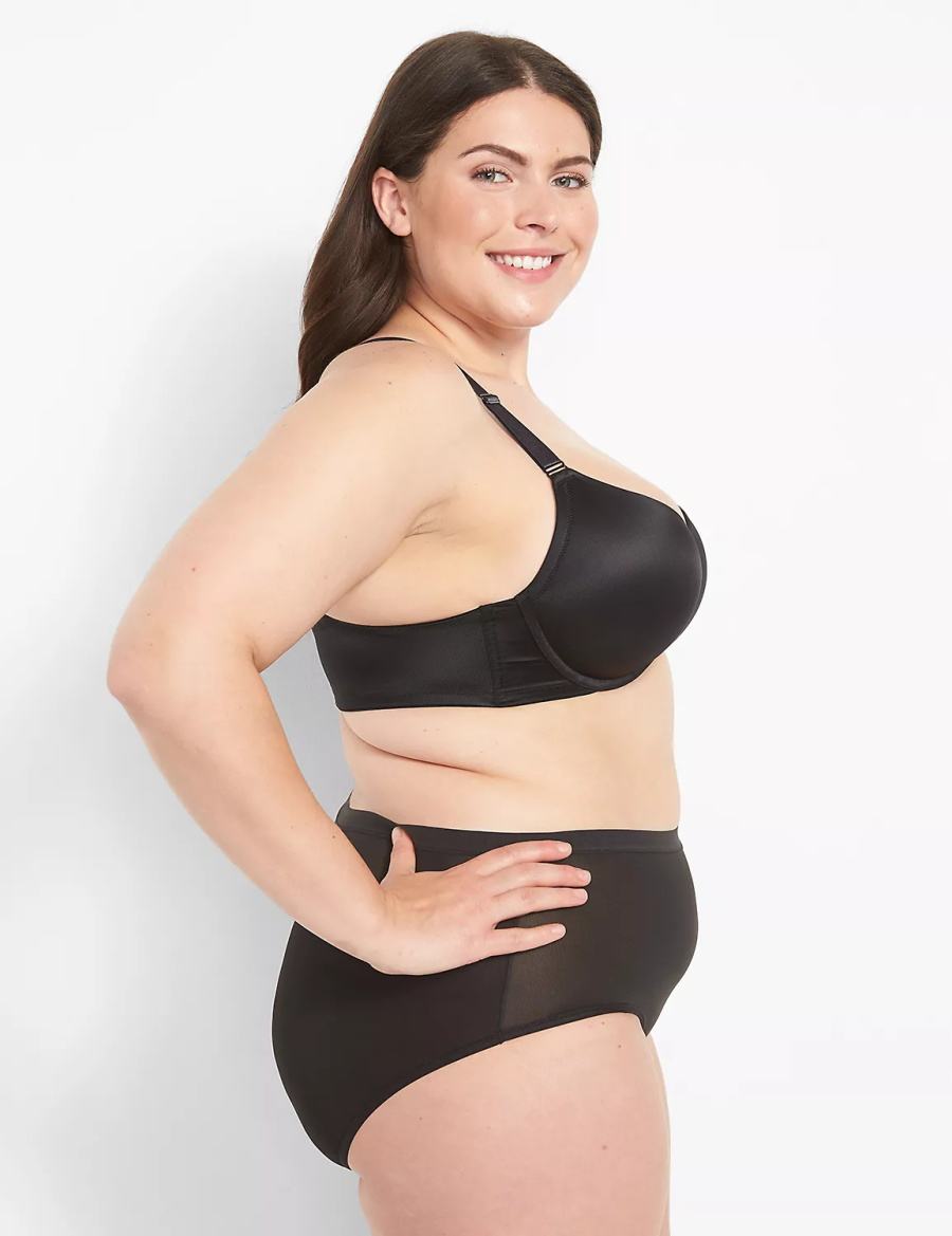 Women Lane Bryant Front-Close Boost Plunge Bralettes Black | YGE6855XF