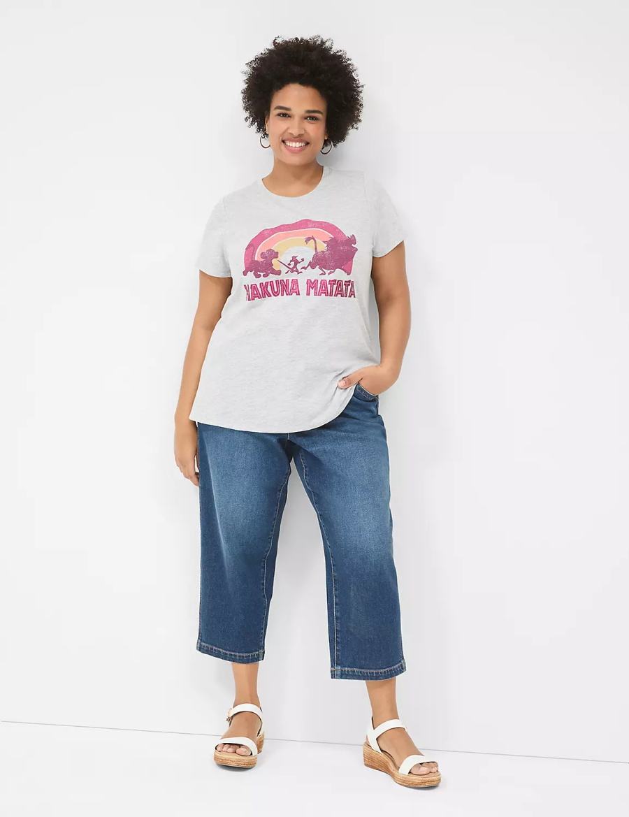 Women Lane Bryant Hakuna Matata Graphic Tee T Shirts Grey | ZWH4811YO