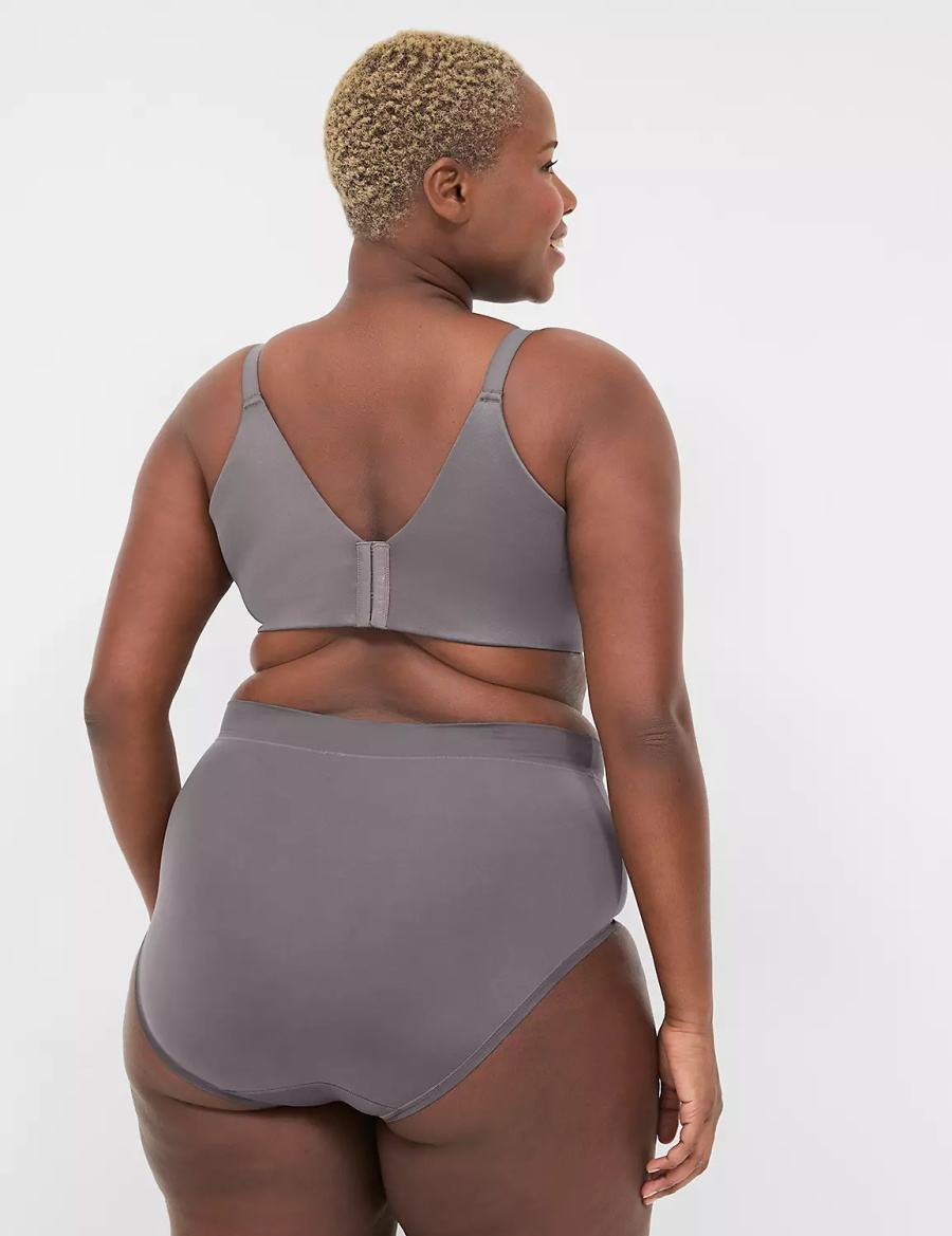 Women Lane Bryant Invisible Backsmoother Lightly Lined Full Coverage Bralettes Dark Grey | OOI356RG