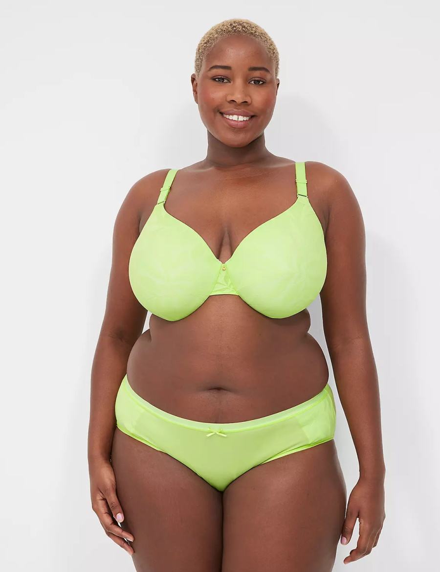 Women Lane Bryant Invisible Lace Backsmoother Full Coverage Bralettes Green | GMA5227ER