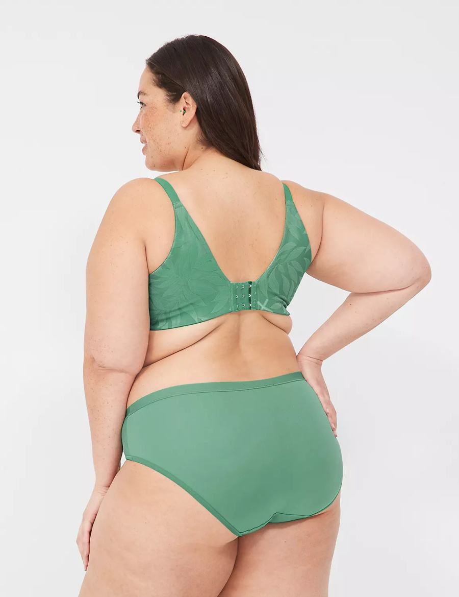 Women Lane Bryant Invisible Lace Backsmoother Balconette Bra Deep Green | HPJ1051DK