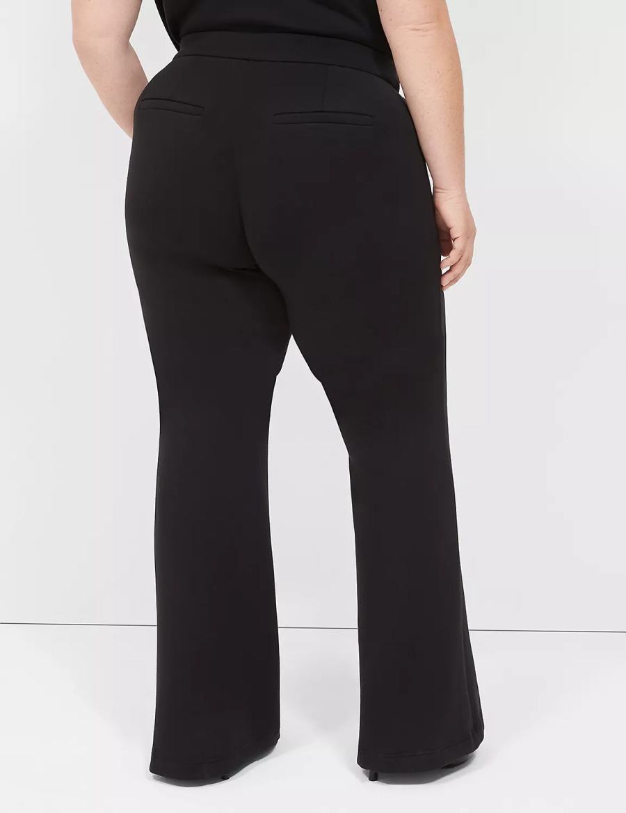 Women Lane Bryant Journey Knit Flare Pants Black | NTL2542JD