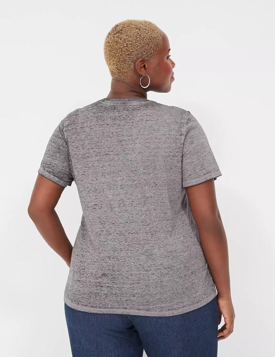 Women Lane Bryant Kindness Always Matters Burnout Graphic Tee T Shirts Dark Grey | YPH6144CE