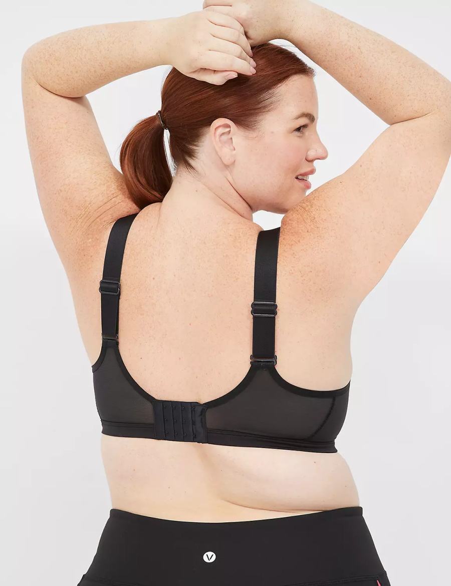 Women Lane Bryant LIVI High-Impact Wicking Underwire Sports Bra Black | GEB2921QN