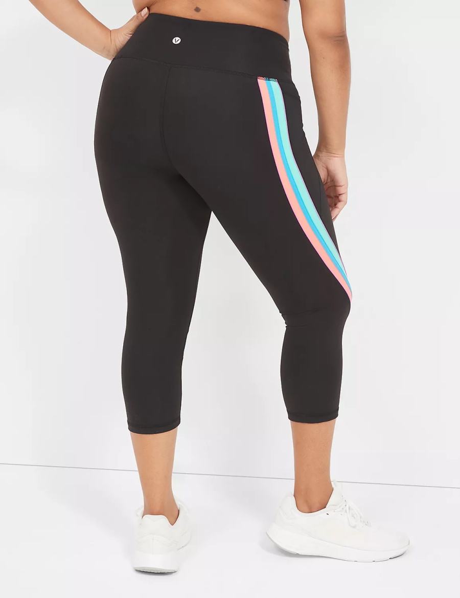 Women Lane Bryant LIVI High-Rise Recycled LIVI Soft Capri Leggings Black | BQL8828BF