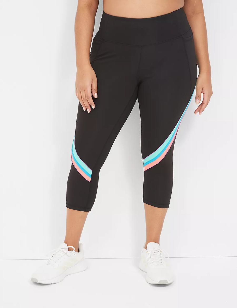 Women Lane Bryant LIVI High-Rise Recycled LIVI Soft Capri Leggings Black | BQL8828BF