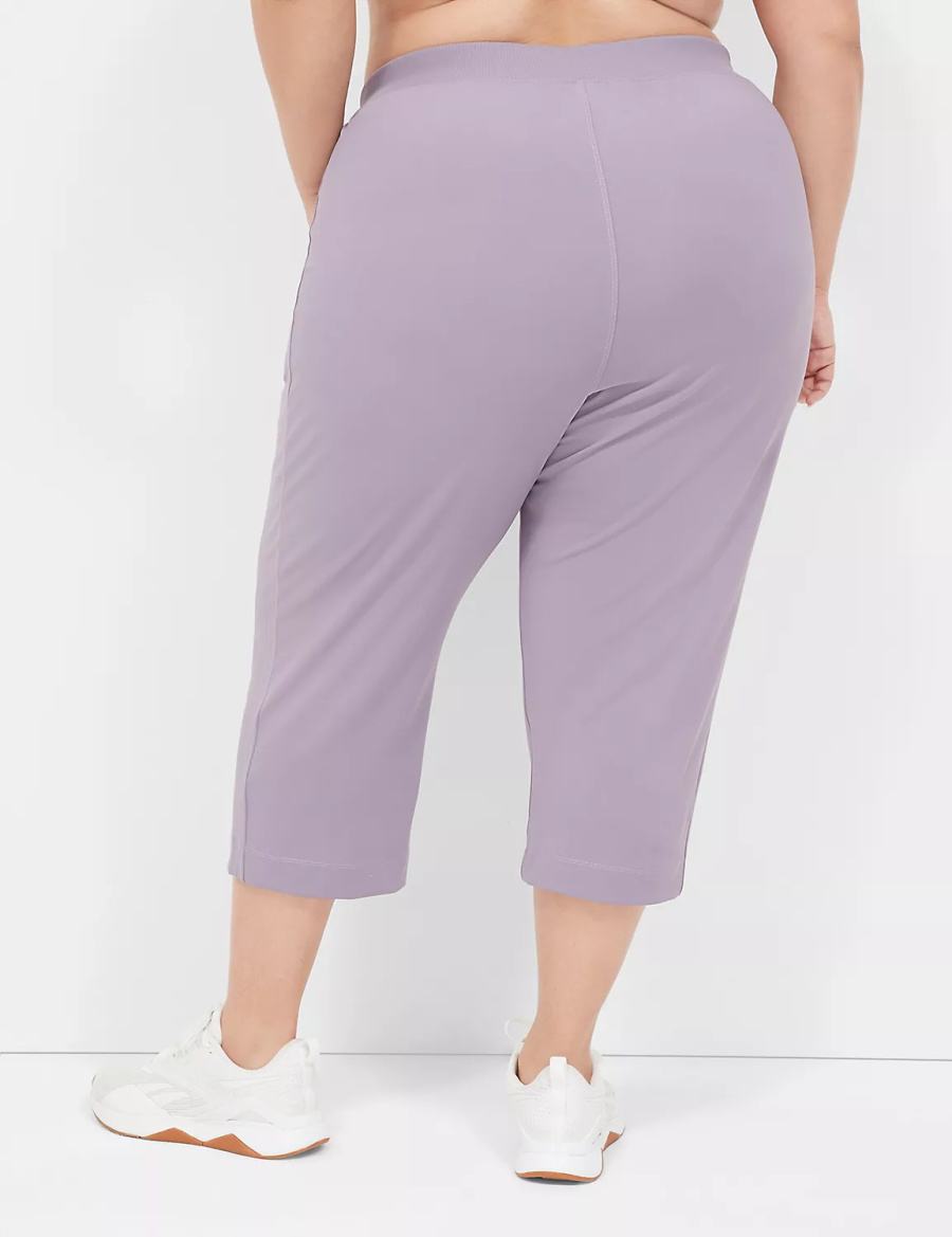 Women Lane Bryant LIVI Knit Capri Pants Purple Olive | GSO4110CM