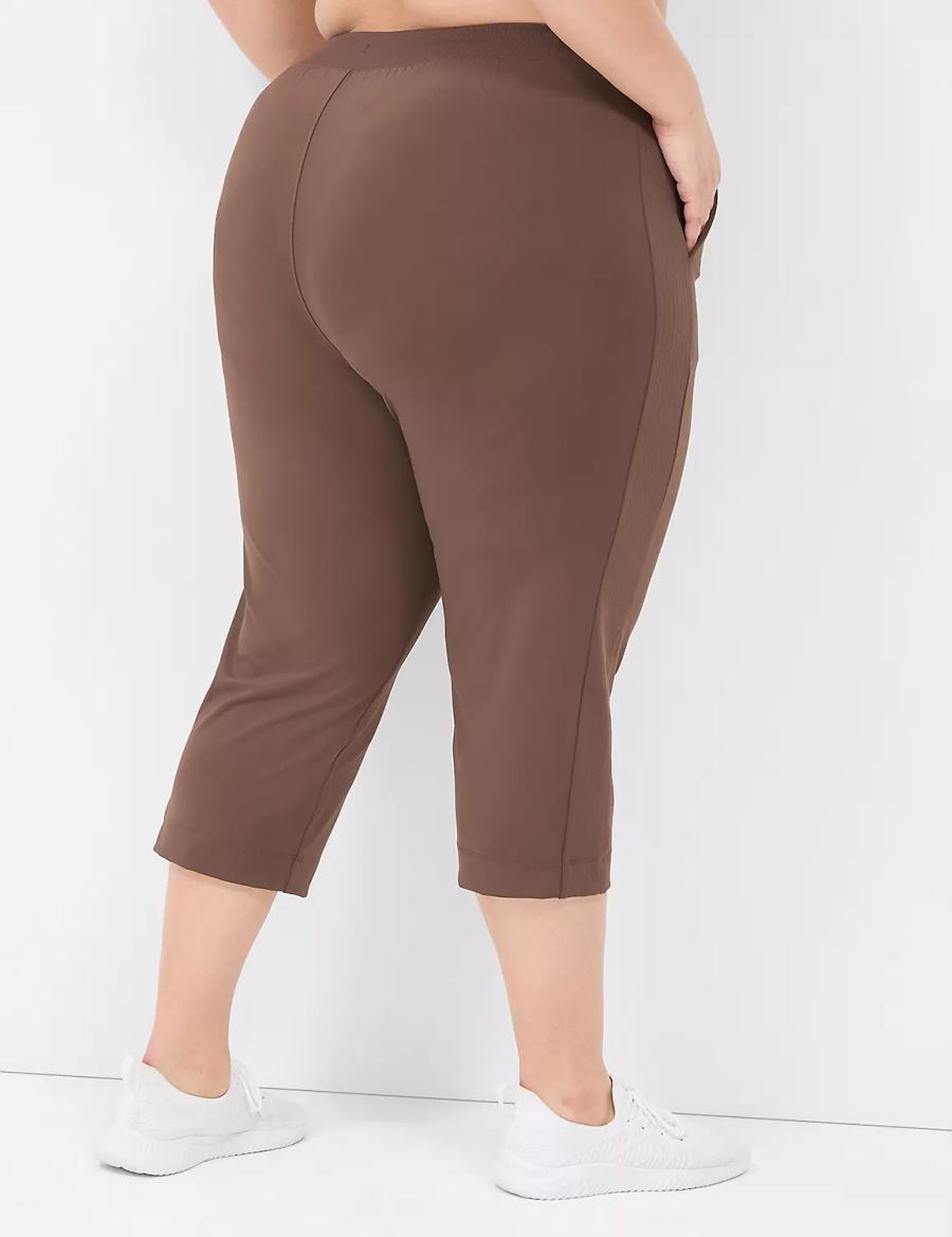 Women Lane Bryant LIVI Knit Capri Pants Dark Brown | HPQ5523KK