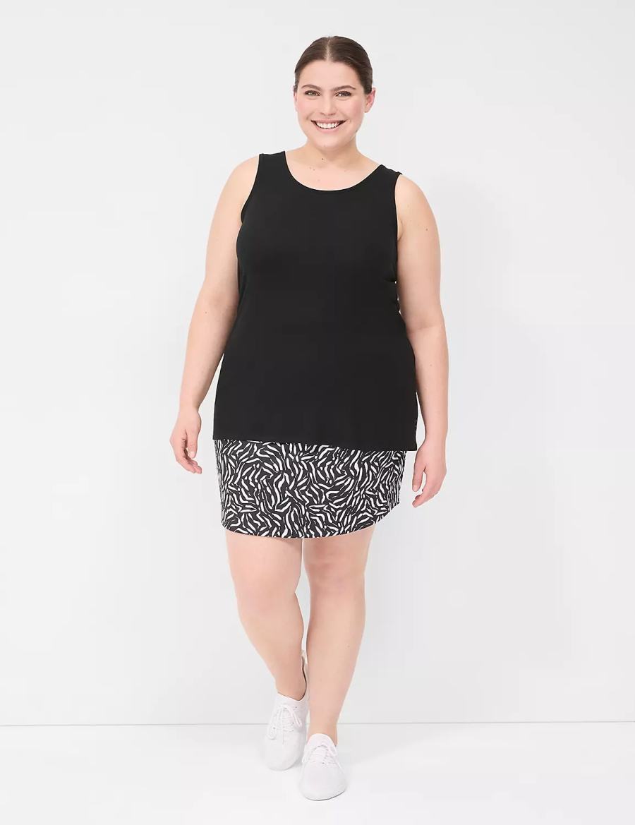 Women Lane Bryant LIVI Knit Shorts Black | OBO1517WV