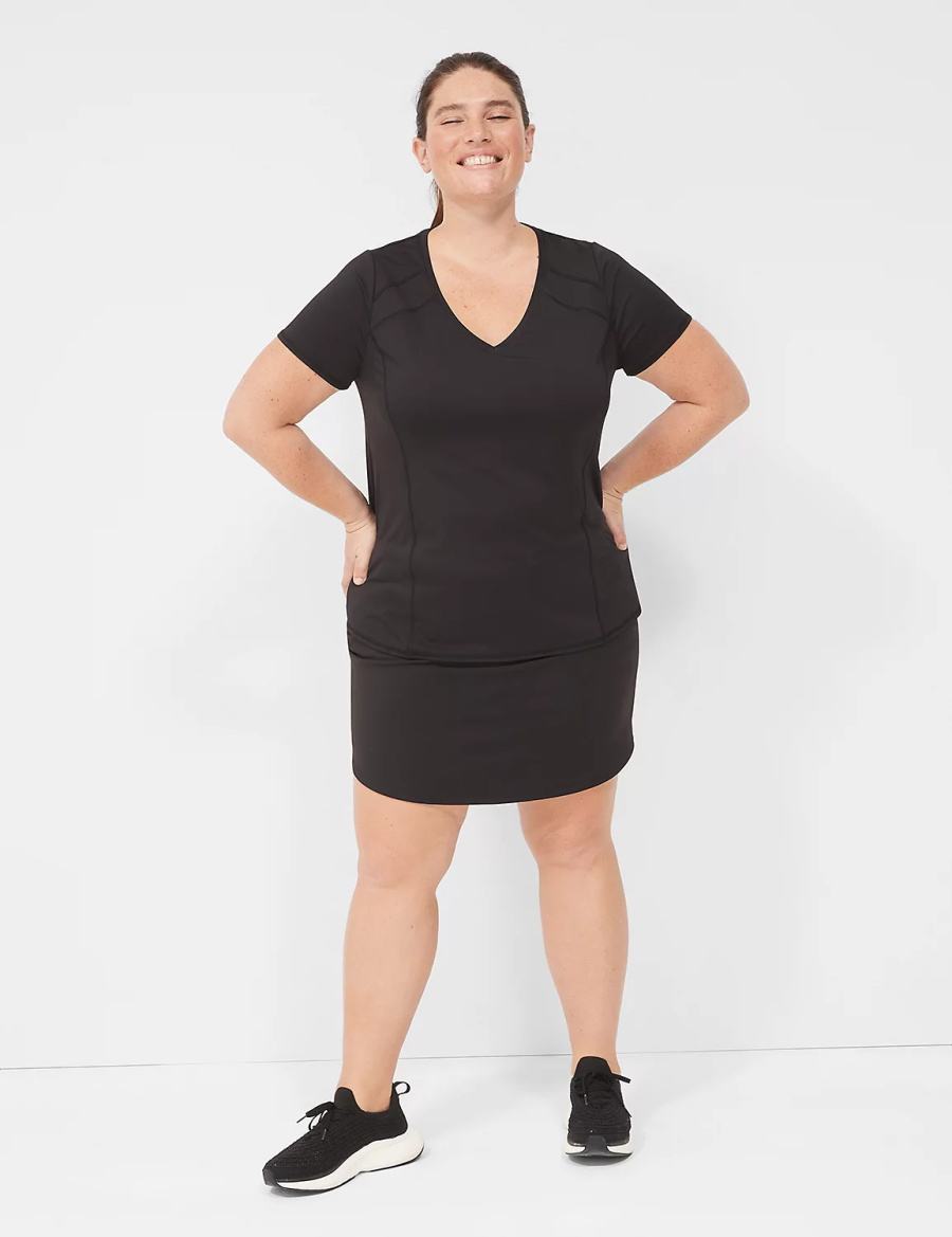 Women Lane Bryant LIVI Knit Shorts Black | BPO4943QW