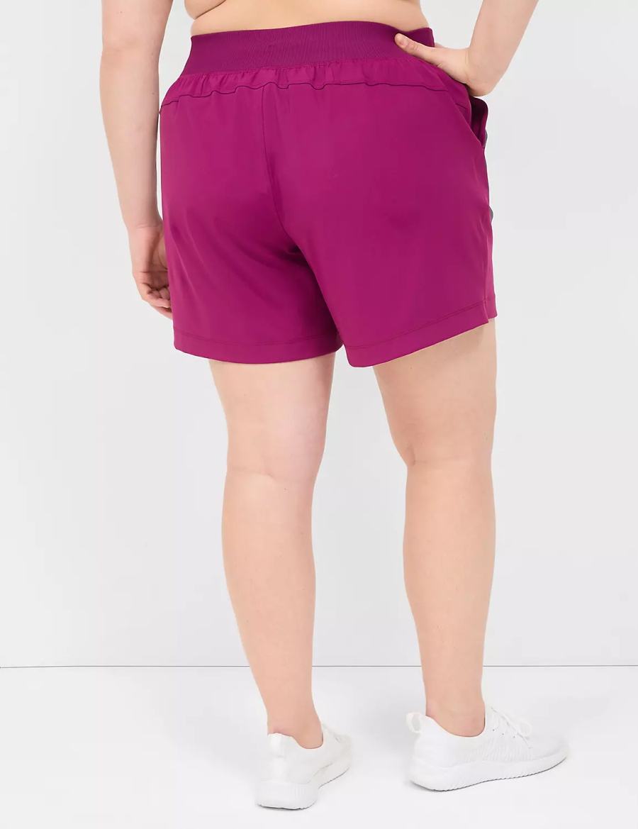 Women Lane Bryant LIVI Knit Shorts Dark Purple | SHH9746XA