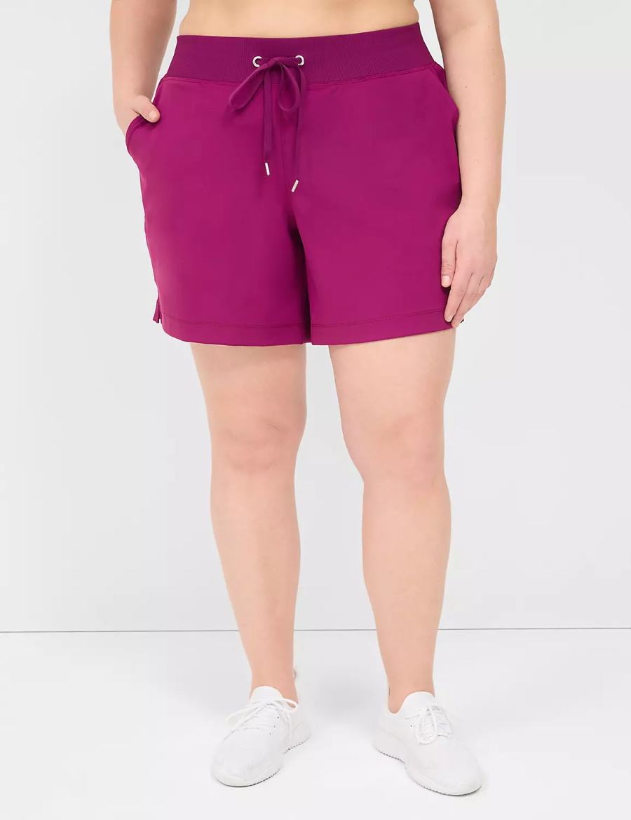 Women Lane Bryant LIVI Knit Shorts Dark Purple | SHH9746XA