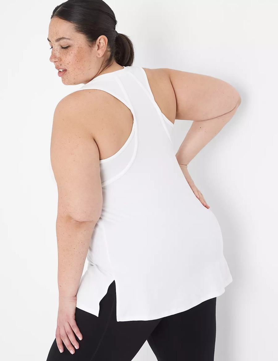 Women Lane Bryant LIVI Pride Racerback Tank Top White | LDS6713KX