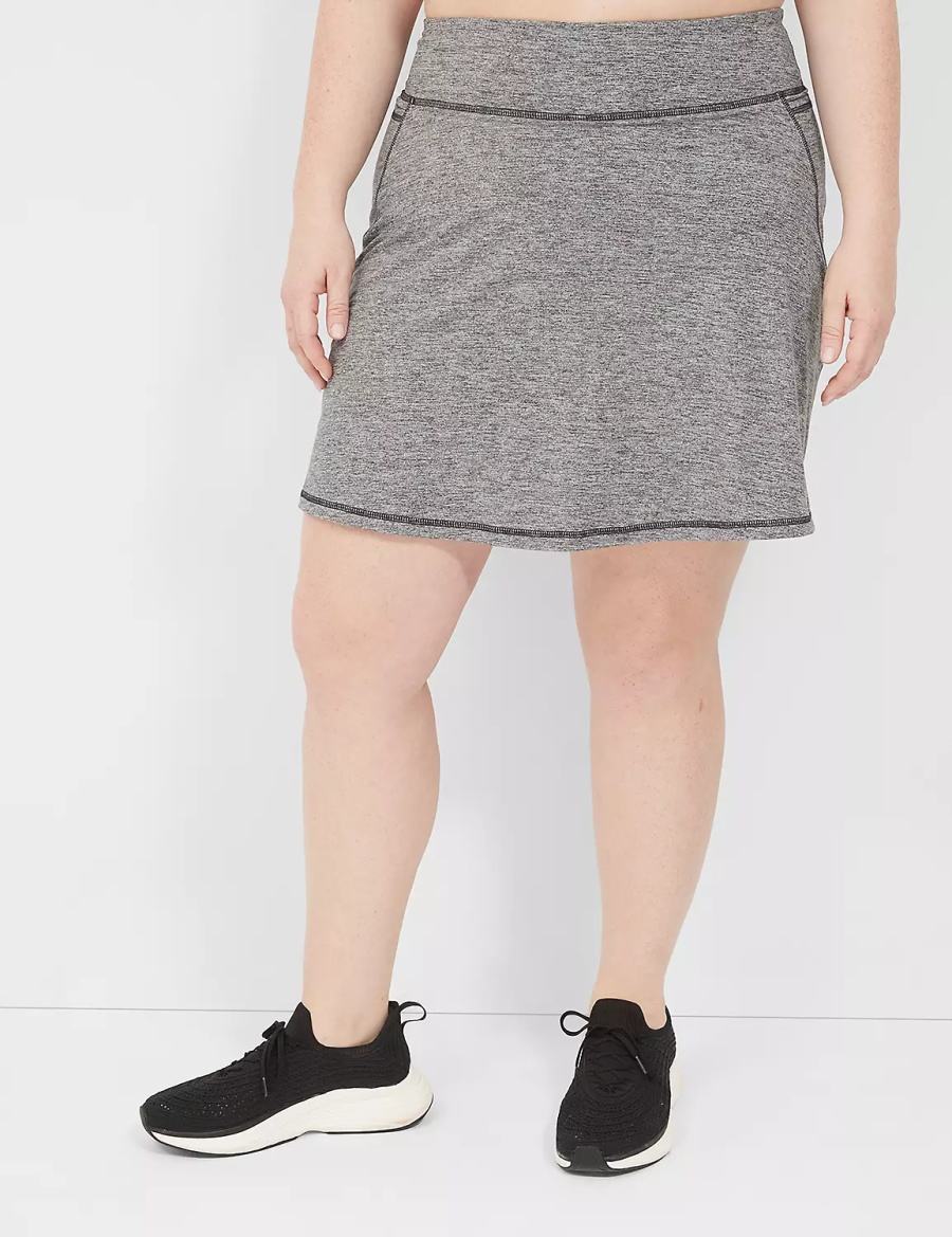 Women Lane Bryant LIVI Recycled LIVI Soft Marl Shorts Black White | LNU5247LL