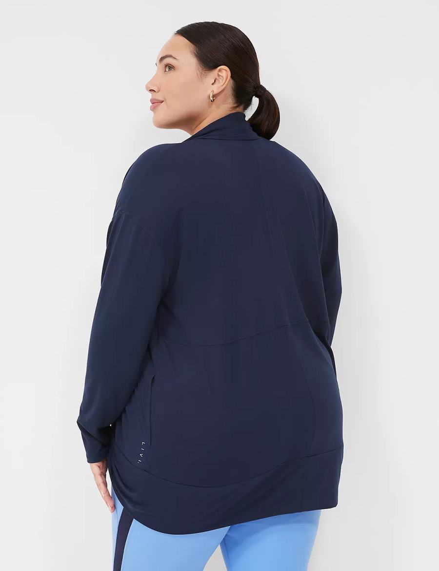 Women Lane Bryant LIVI Recycled LIVI Soft Cocoon Overpiece Robe Navy | XUZ4958YZ