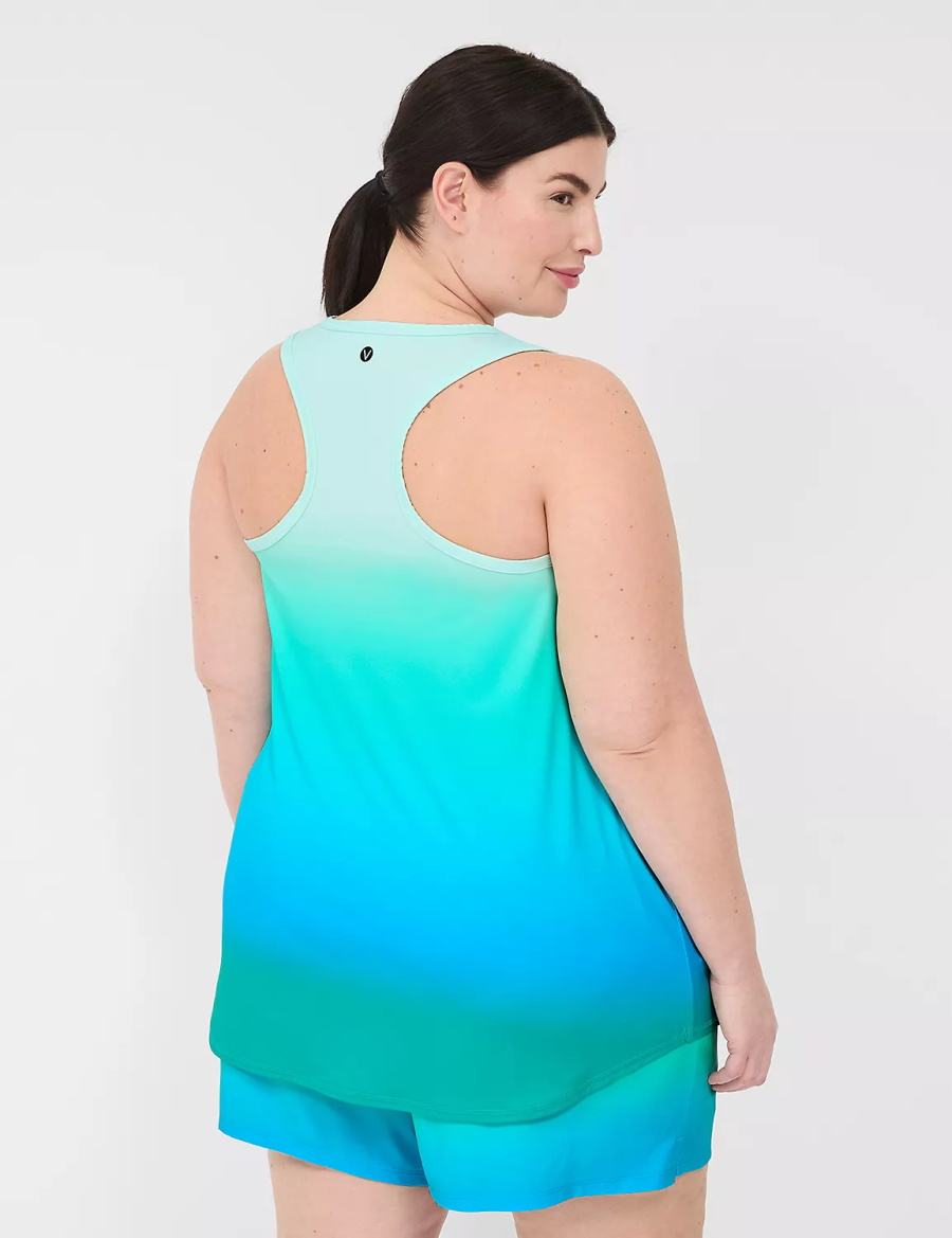 Women Lane Bryant LIVI Scoop-Neck Wicking Racerback Tank Top Green | NOU3314NE