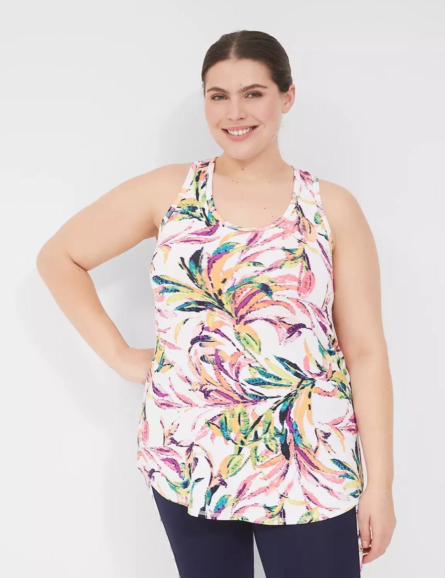 Women Lane Bryant LIVI Scoop-Neck Wicking Racerback Tank Top Multicolor | YXM4054OM