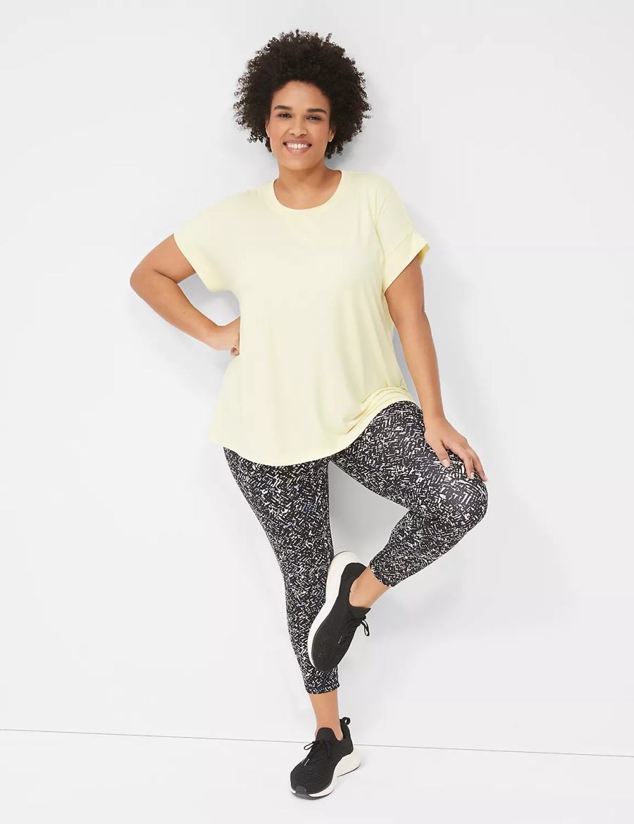 Women Lane Bryant LIVI Soft Crew-Neck Recycled Tee T Shirts Yellow | CAW3322JI