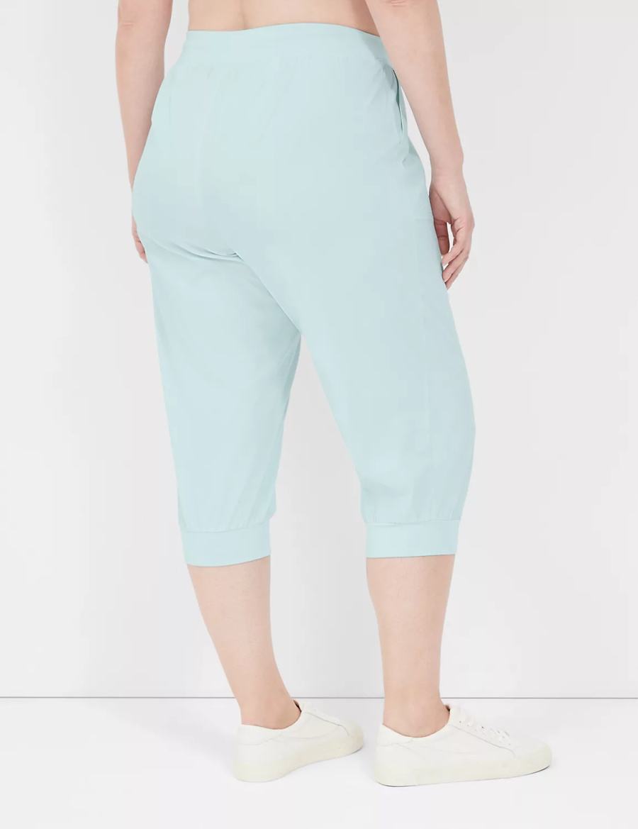 Women Lane Bryant LIVI Stretch Woven Capri Joggers Light Green | ECM4836PO