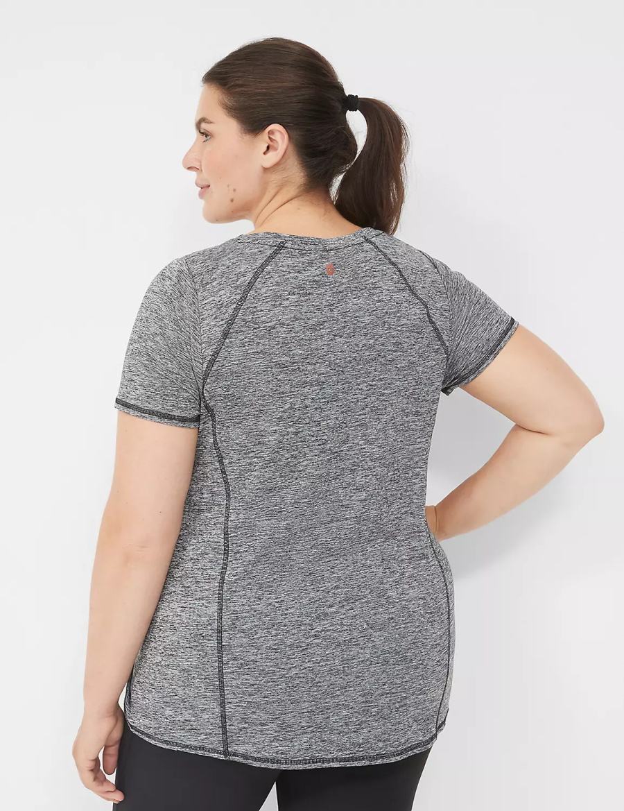 Women Lane Bryant LIVI Wicking Active Tee T Shirts Black | OQN5757EW