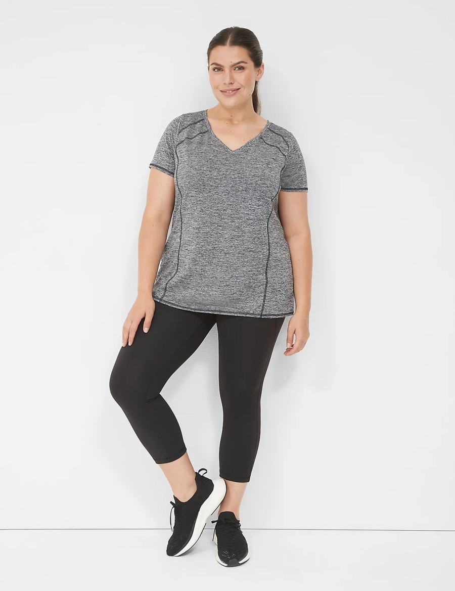 Women Lane Bryant LIVI Wicking Active Tee T Shirts Black | OQN5757EW