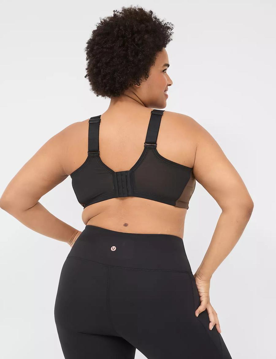 Women Lane Bryant LIVI Wireless Medium-Impact Wicking Sports Bra Dark Brown | NFQ3531GM