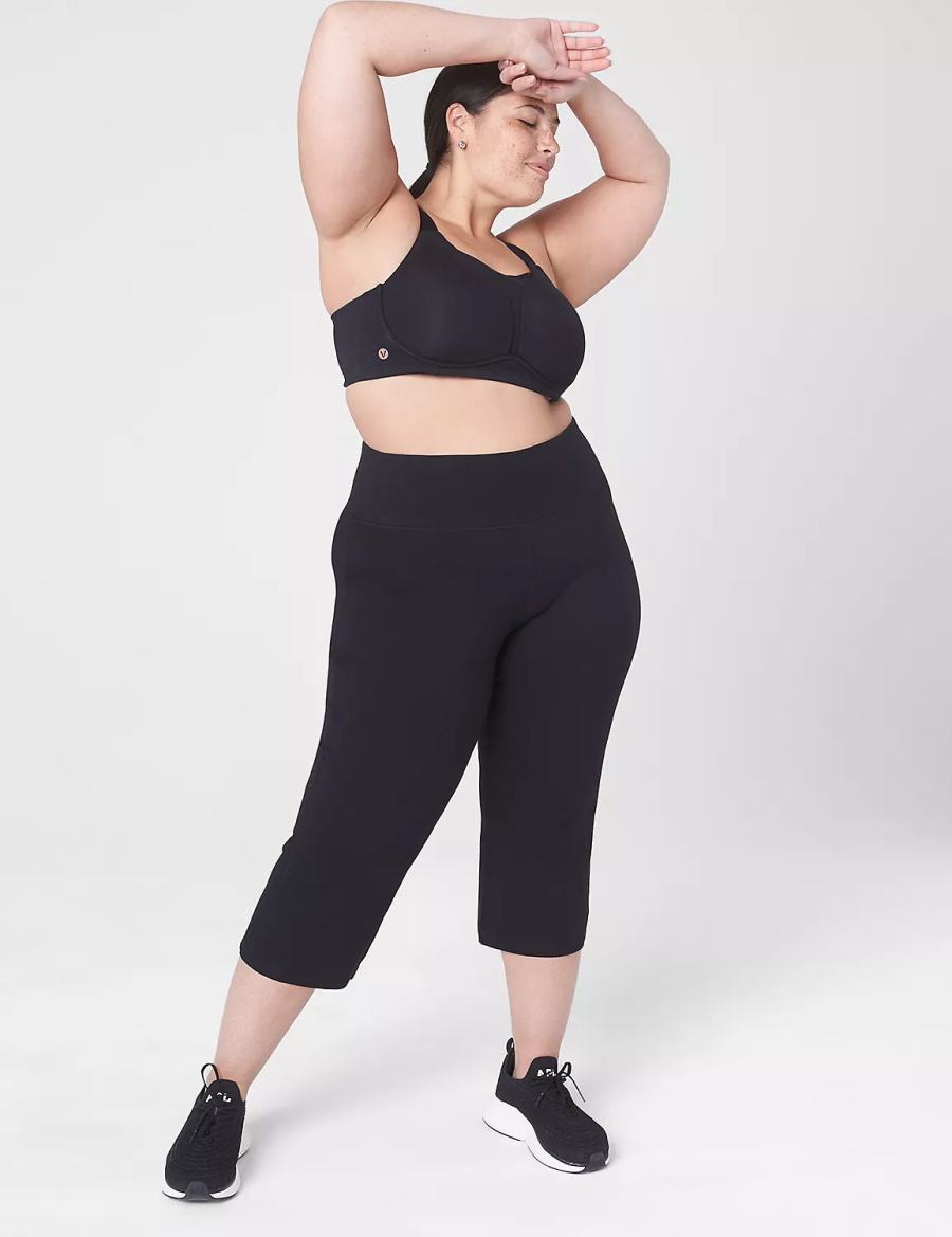 Women Lane Bryant LIVI Wireless Medium-Impact Wicking Sports Bra Black | ZSL5580XB