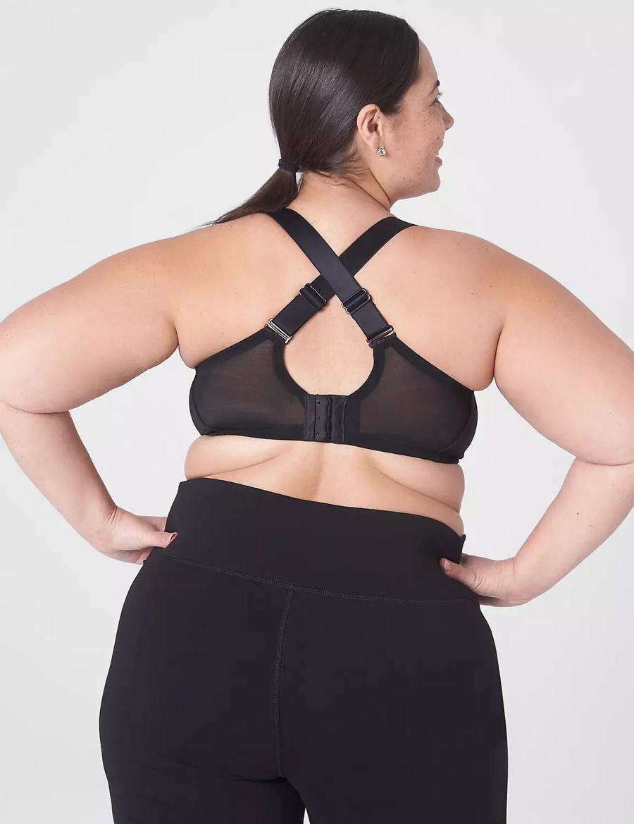 Women Lane Bryant LIVI Wireless Medium-Impact Wicking Sports Bra Black | ZSL5580XB