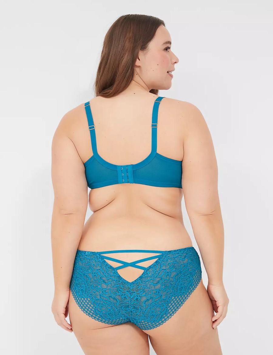 Women Lane Bryant Lace-Back Cheeky Panty Blue | IOX132FA