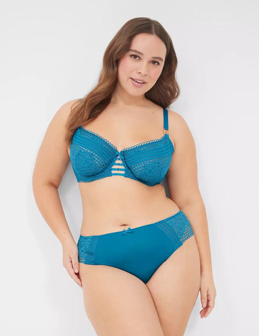 Women Lane Bryant Lace-Back Cheeky Panty Blue | IOX132FA