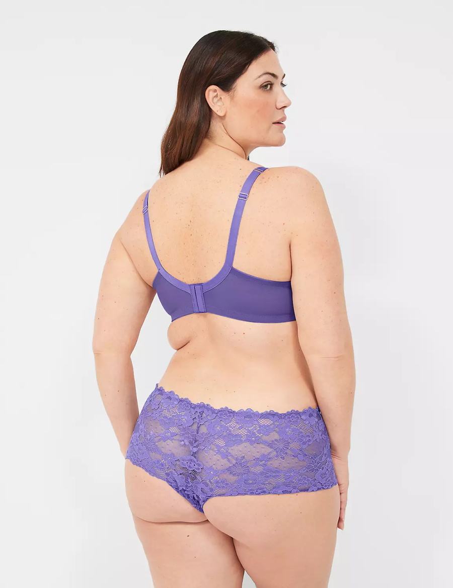 Women Lane Bryant Lace Max Boost Plunge Bralettes Purple | AIL7627PP