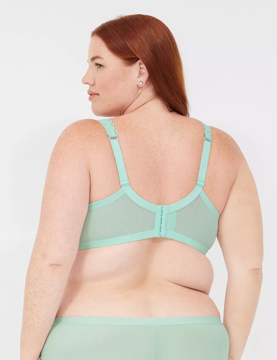 Women Lane Bryant Lace Unlined Full Coverage Bralettes Light Green | JIC9768QA