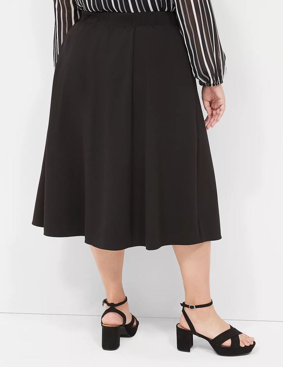 Women Lane Bryant Lena Skirts Black | XEJ102IW