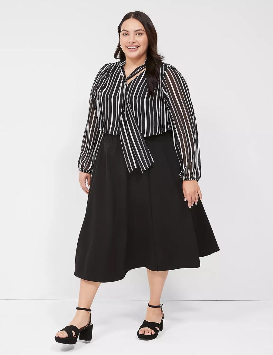 Women Lane Bryant Lena Skirts Black | XEJ102IW