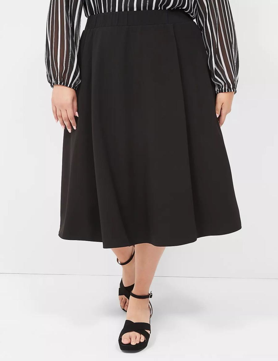 Women Lane Bryant Lena Skirts Black | XEJ102IW