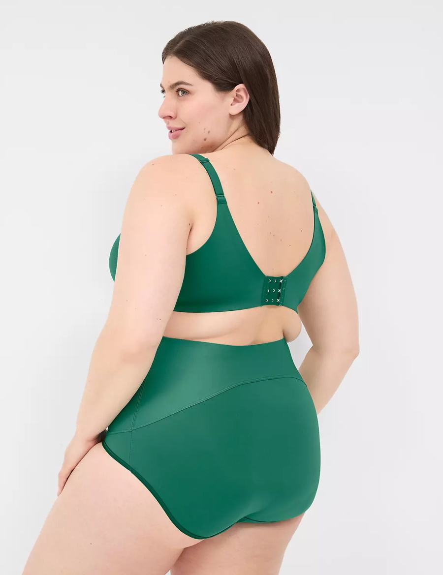 Women Lane Bryant Level 2 Totally Smooth High-Waist Briefs Dark Green | LBG3019XA