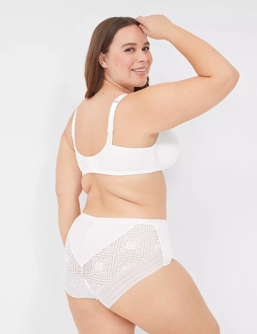 Women Lane Bryant Lightly Lined Full Coverage With Lace Bralettes White | GBG8555ZU