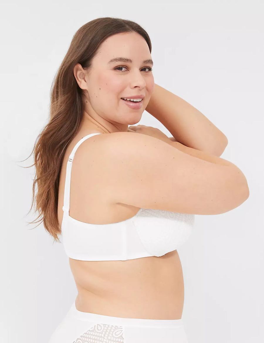 Women Lane Bryant Lightly Lined Full Coverage With Lace Bralettes White | GBG8555ZU