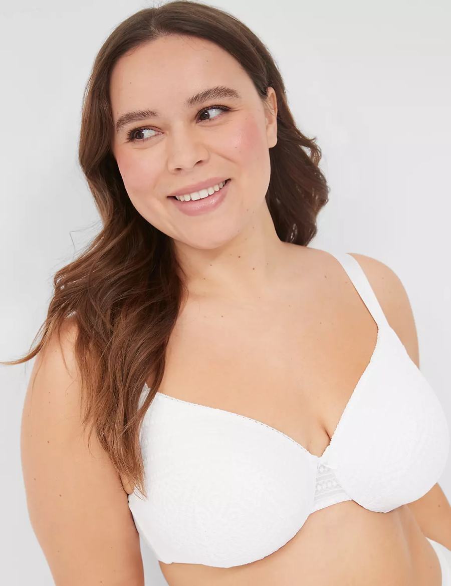 Women Lane Bryant Lightly Lined Full Coverage With Lace Bralettes White | GBG8555ZU