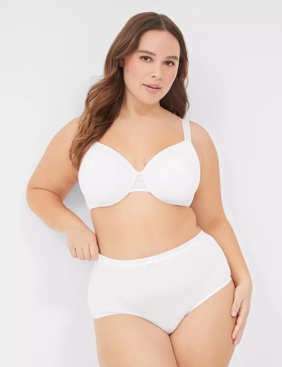 Women Lane Bryant Lightly Lined Full Coverage With Lace Bralettes White | GBG8555ZU