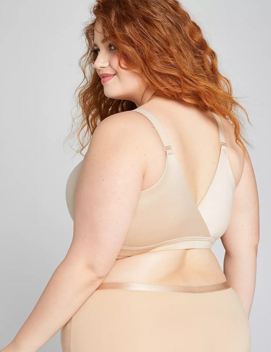 Women Lane Bryant Lightly Lined Lounge Bralettes Beige | WZZ7474RR