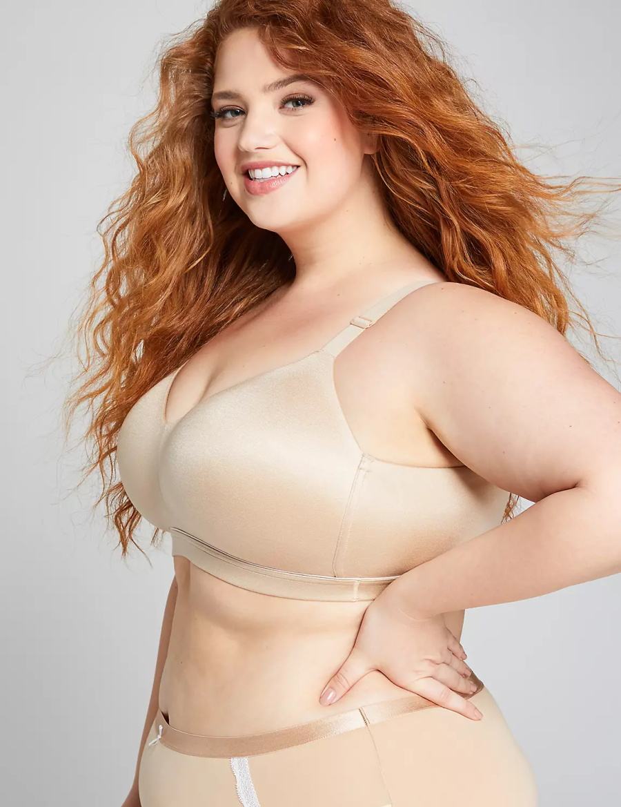 Women Lane Bryant Lightly Lined Lounge Bralettes Beige | WZZ7474RR