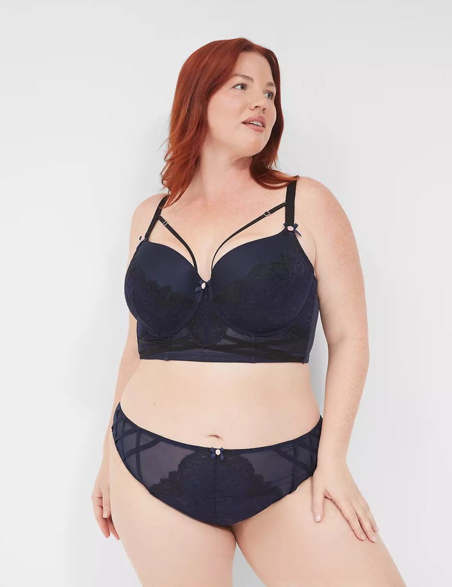 Women Lane Bryant Longline Boost Balconette Bra Blue | ZHP6898KC