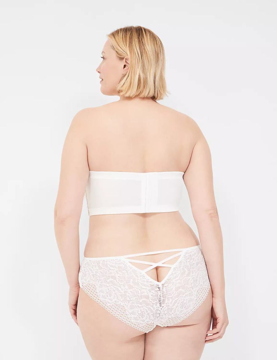 Women Lane Bryant Longline Boost Multi-Way Strapless Bra White | LXI4083GI