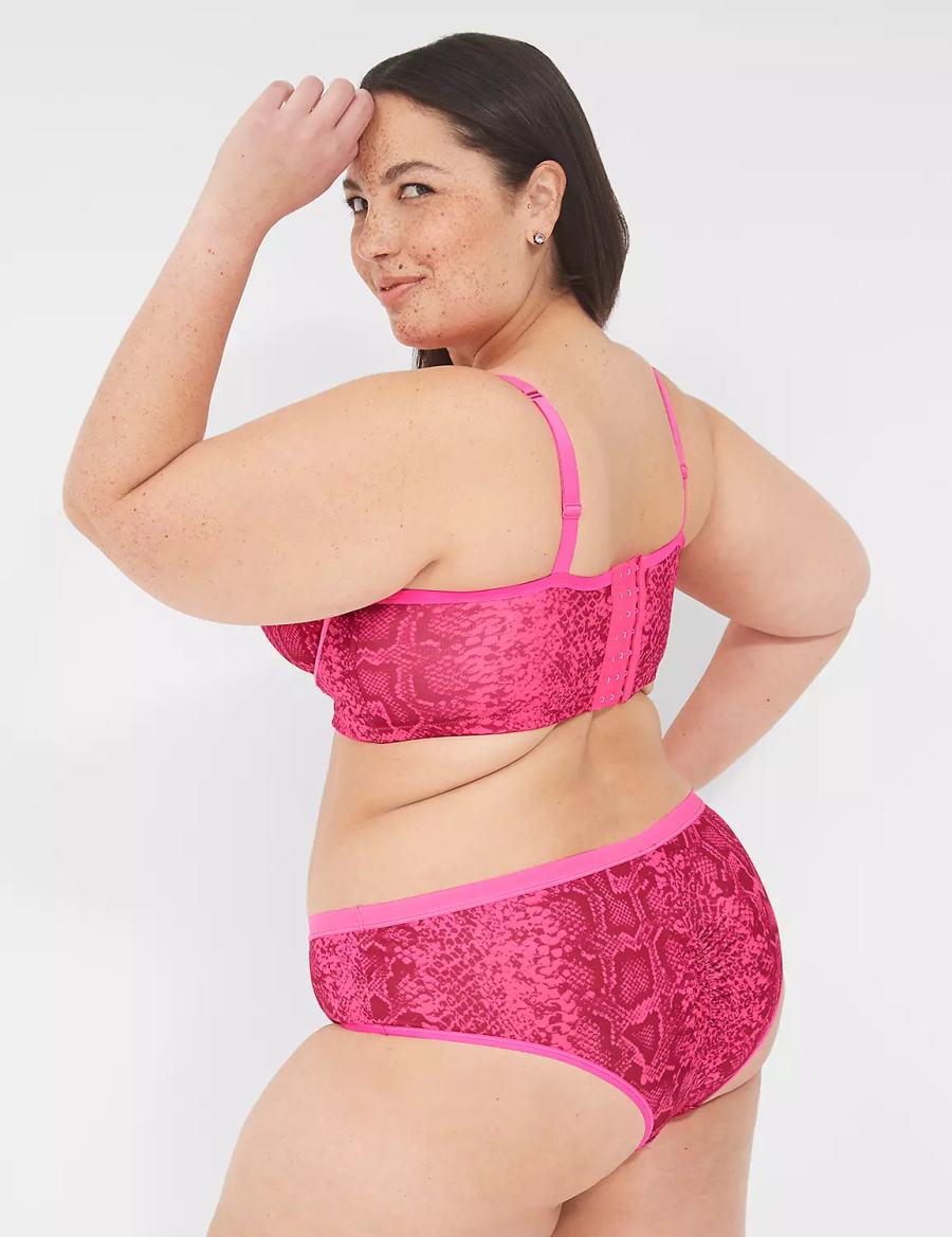 Women Lane Bryant Longline Demi Bralettes Pink | RJQ6243ZU