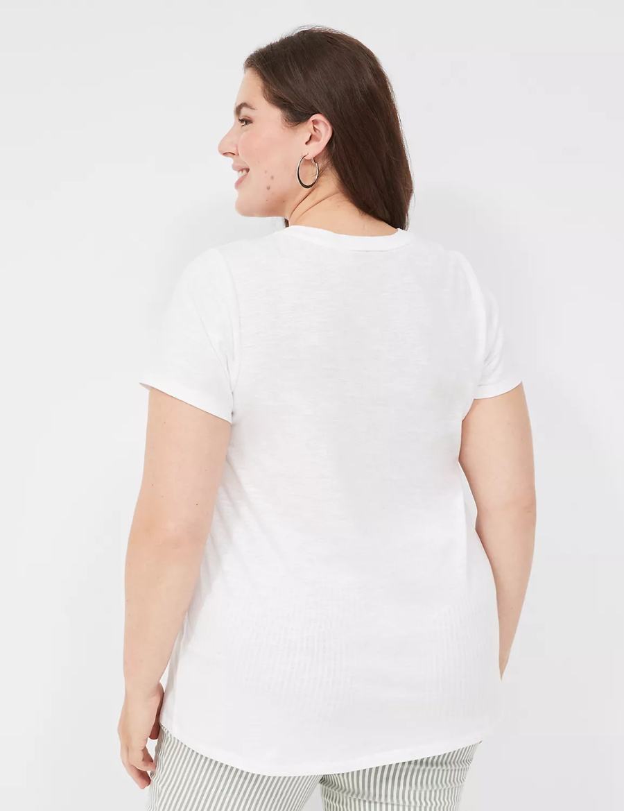 Women Lane Bryant Love & Faith Graphic Tee T Shirts White | NEF5644QI