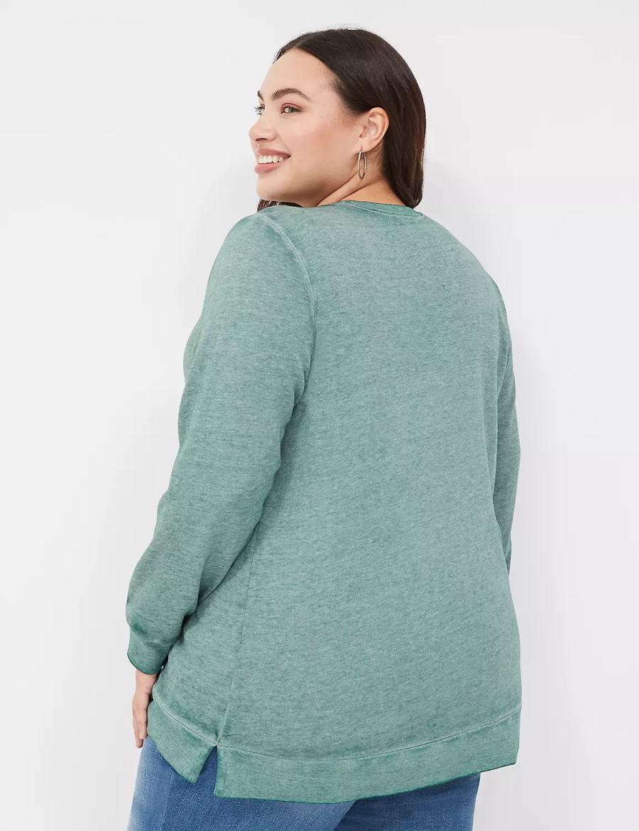 Women Lane Bryant Luck Graphic Sweatshirts Green | YUB8539IE