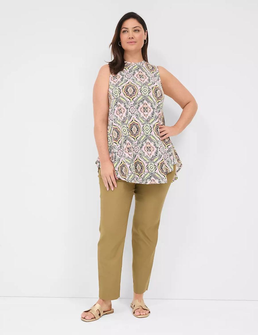 Women Lane Bryant Max Swing Sleeveless High-Neck Tunic T Shirts Multicolor | YUW7938ZH